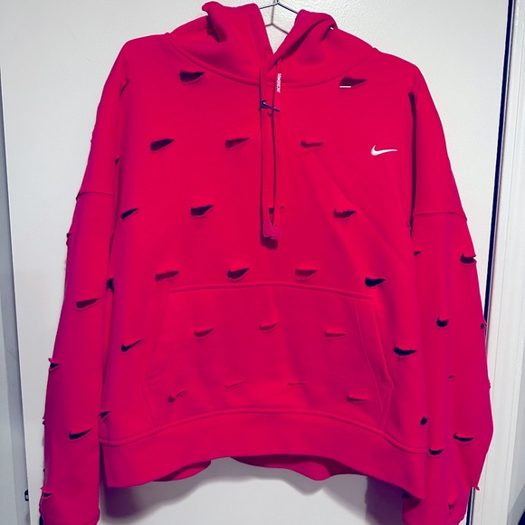 Nike x Jacquemus Cutout Swoosh Hoodie in Watermelon - Picture 6 of 11